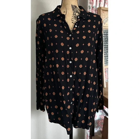 Free People Intimately Medallion Print Long Sleeve Top - Picture 2 of 5